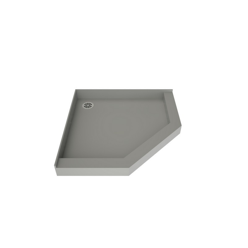 TILE REDI P48NEO-PVC REDI NEO 48 D X 48 W INCH NEO ANGLE FULLY INTEGRATED SHOWER PAN WITH BACK PVC DRAIN