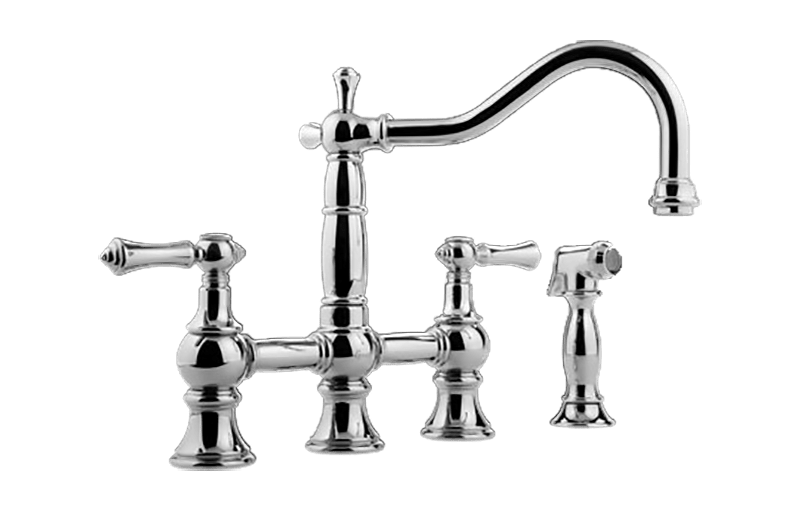 GRAFF G-4845-LM15 CANTERBURY BRIDGE KITCHEN FAUCET WITH SIDE SPRAY