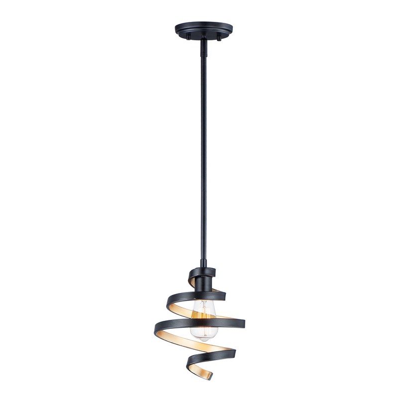 MAXIM LIGHTING 12232BKGLD TWISTER 8 INCH CEILING-MOUNTED INCANDESCENT PENDANT LIGHT