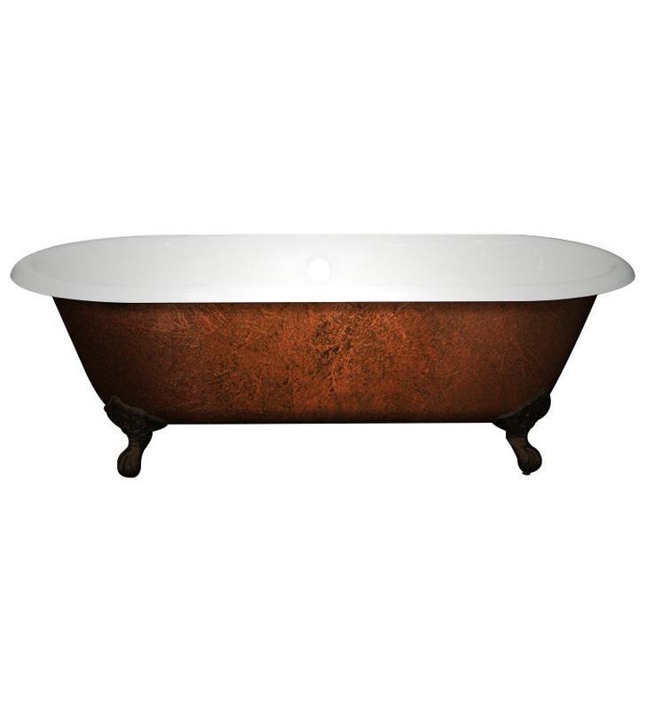 CAMBRIDGE PLUMBING ADE-ORB-CB 70 INCH FREE STANDING SLIPPER CLAWFOOT BATHTUB IN COPPER BRONZE WITH OIL RUBBED BRONZE FEET
