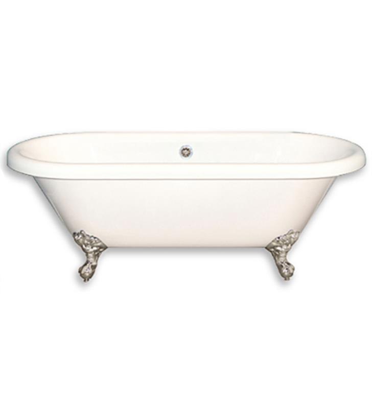 CAMBRIDGE PLUMBING ADE60-DH 60 INCH CLAWFOOT DOUBLE ENDED BATHTUB WITH 7 INCH DECK MOUNT FAUCET DRILLINGS