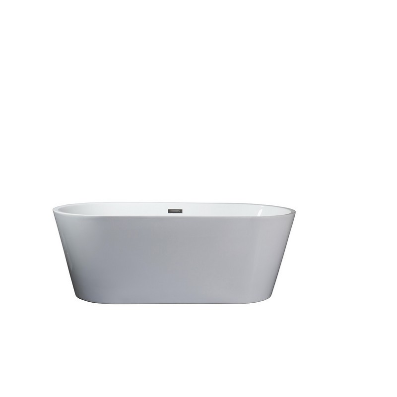 LEXORA LD900367A1C0000 MELINA 67 INCH WHITE FREESTANDING BATHTUB WITH CHROME DRAIN