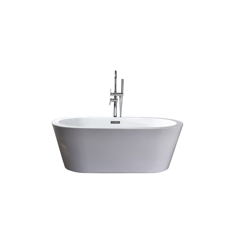LEXORA LD900459A1C0000 LURE 59 INCH WHITE FREESTANDING BATHTUB WITH CHROME DRAIN