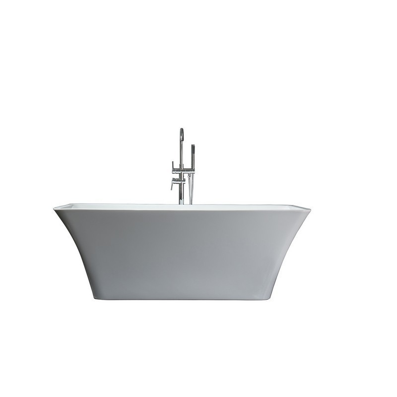 LEXORA LD901159A1C0000 VINTER 59 INCH WHITE FREESTANDING BATHTUB WITH CHROME DRAIN