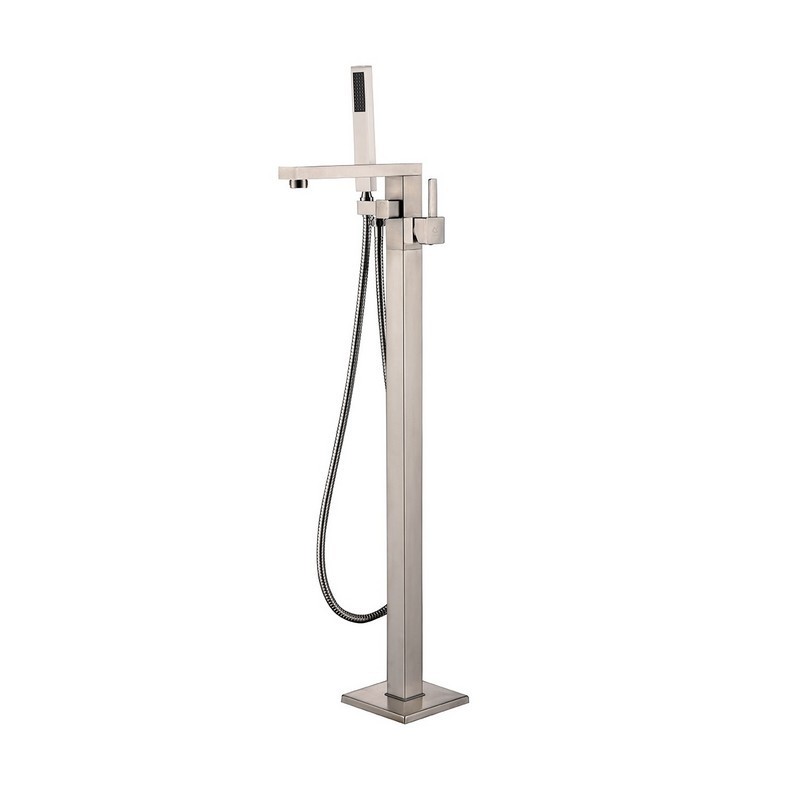 LEXORA LDF02011FSBNL SINGLE FREESTANDING BATHTUB FAUCET WITH HAND SHOWER IN BRUSHED NICKEL