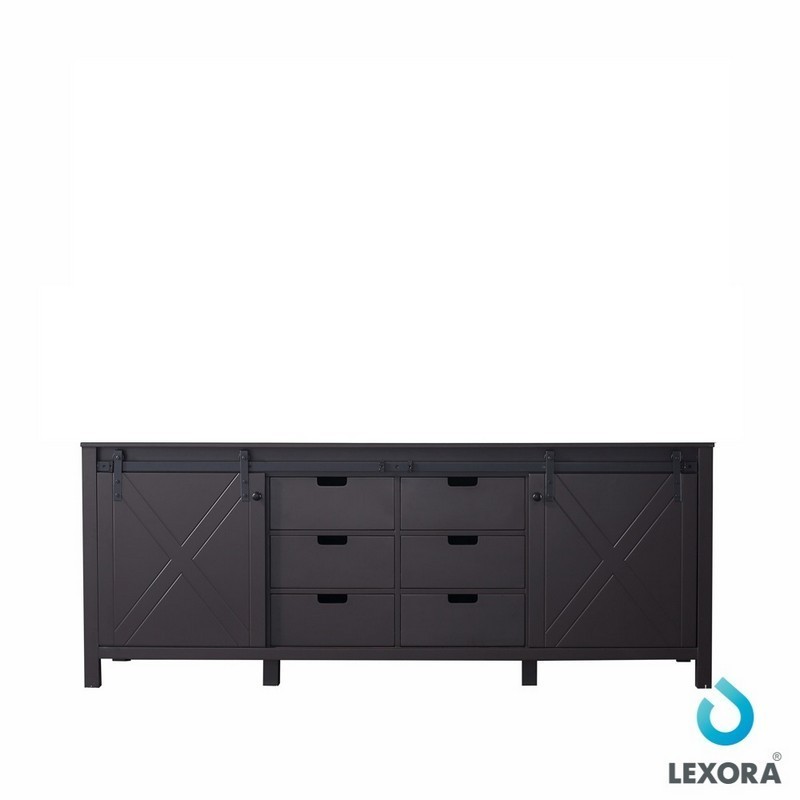 LEXORA LM342284DC00000 MARSYAS 84 INCH VANITY CABINET ONLY IN BROWN