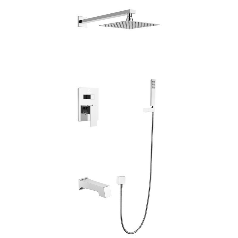 LEXORA LSS10011CH MONTE CELO SET, 8 INCH SQUARE RAIN SHOWER AND HANDHELD IN CHROME