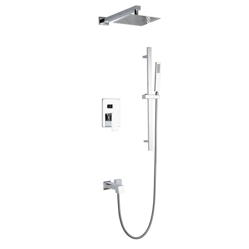 LEXORA LSS12011CH CERO SET, 8 INCH SQUARE RAIN SHOWER AND HANDHELD IN CHROME