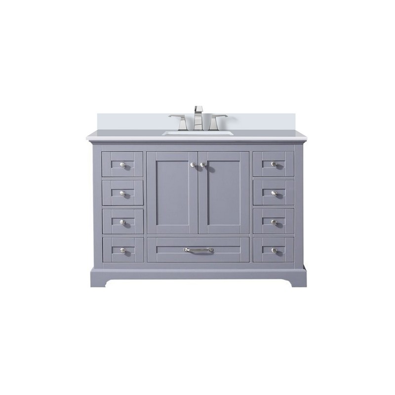 LEXORA LVD48S301 DUKES 48 INCH SINGLE SINK BATH VANITY WITH CULTURED MARBLE TOP AND FAUCET