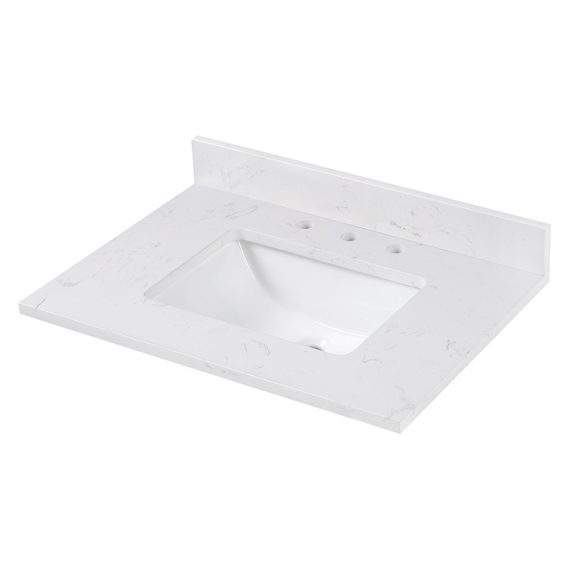 AVANITY EUT31CW-RS CALA 31  INCH  ENGINEERED STONE TOP IN WHITE WITH RECTANGULAR SINK