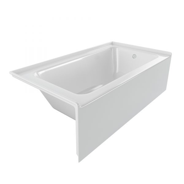 PULSE SHOWERSPAS PT-2001R-32 32 INCH ALCOVE RECTANGULAR TUB WITH RIGHT DRAIN - GLOSSY WHITE ACRYLIC