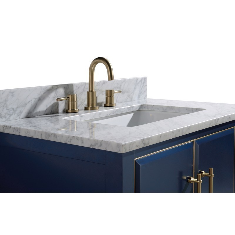 AVANITY SUT37CW-RS CARRARA 37  INCH  MARBLE TOP IN WHITE WITH RECTANGULAR SINK