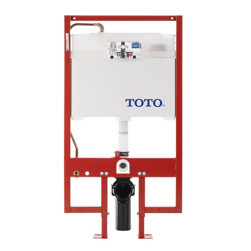 TOTO WT152800M#WH DUO FIT IN-WALL DUAL FLUSH 0.9 AND 1.6 GPF TANK SYSTEM COPPER SUPPLY LINE AND RECTANGULAR PUSH PLATE IN WHITE