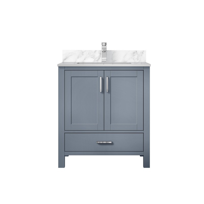 LEXORA LVJ30S101 JACQUES 30 INCH SINGLE SINK BATH VANITY WITH CARRARA MARBLE TOP AND FAUCET