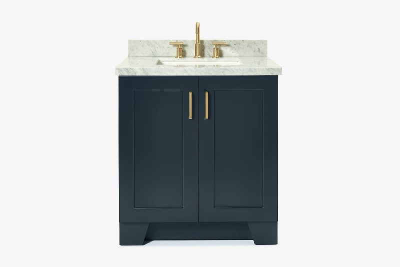 ARIEL Q031SCWRVO TAYLOR 31 INCH RECTANGLE SINK VANITY WITH CARRARA WHITE MARBLE COUNTERTOP