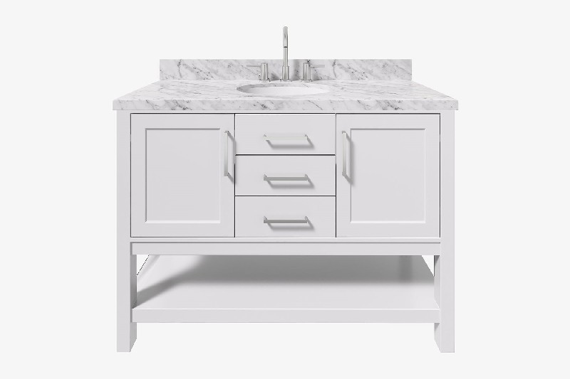 ARIEL R049SCWOVO BAYHILL 49 INCH OVAL SINK VANITY WITH CARRARA WHITE MARBLE COUNTERTOP