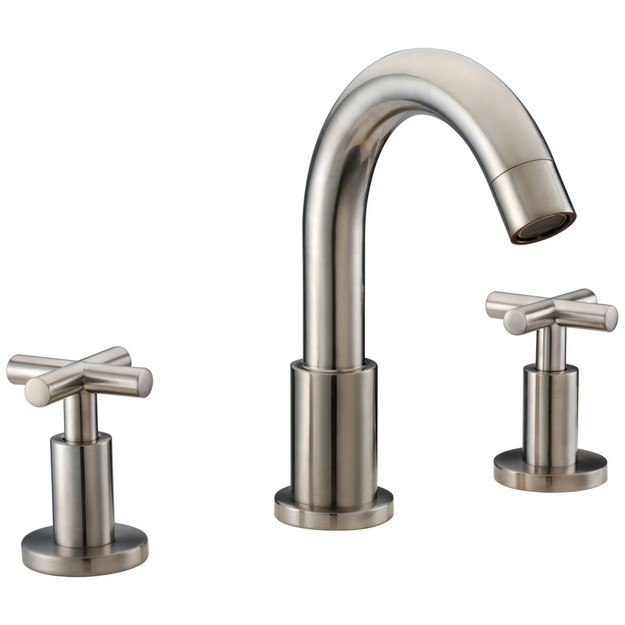 DAWN AB03 1513BN WIDESPREAD LAVATORY FAUCET WITH CROSS HANDLES FOR 8 INCH CENTERS IN BRUSHED NICKEL