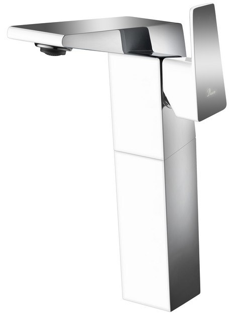 DAWN AB41 1475CPW SINGLE-LEVER TALL LAVATORY FAUCET IN CHROME & WHITE