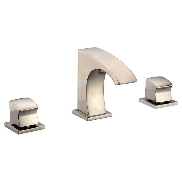 DAWN AB77 1584BN SQUARE HANDLE WIDESPREAD LAVATORY FAUCET IN BRUSHED NICKEL
