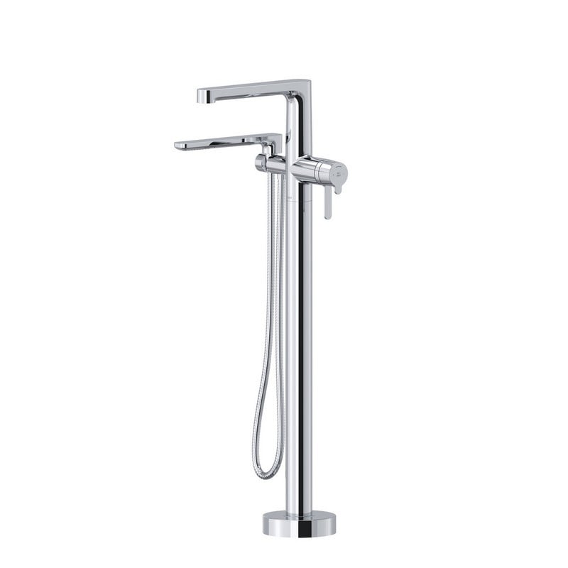 RIOBEL TNB39 NIBI 33 3/8 INCH FLOOR MOUNTED TUB FILLER TRIM WITH SINGLE SPRAY