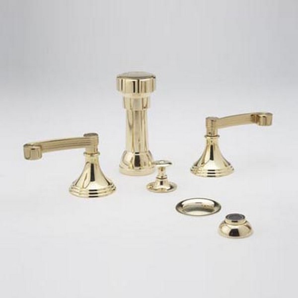 PHYLRICH D4206 3RING FOUR HOLE DECK MOUNT BIDET FAUCET SET WITH CURVED HANDLES