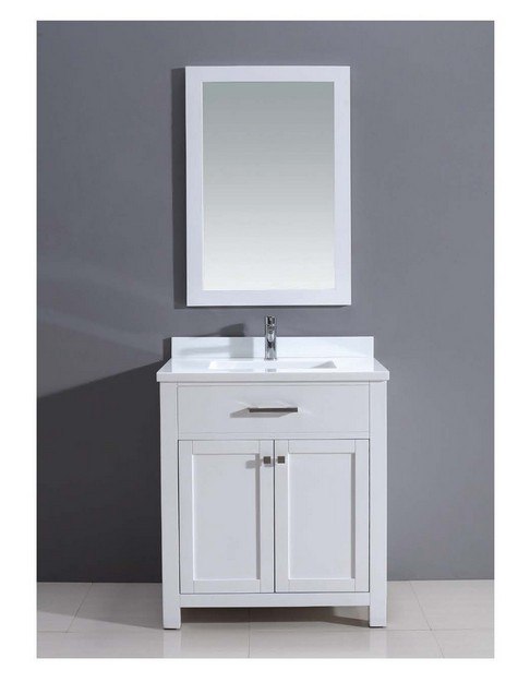 DAWN AAMS-3001 30 INCH FREE STANDING VANITY SET IN PURE WHITE