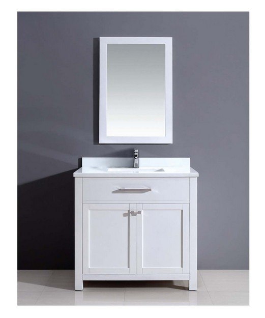 DAWN AAMS-3601 36 INCH FREE STANDING VANITY SET IN PURE WHITE