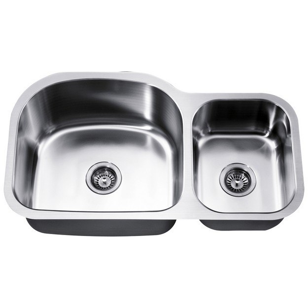 DAWN ASU107R 35 INCH UNDERMOUNT DOUBLE BOWL SINK - SMALL BOWL ON RIGHT