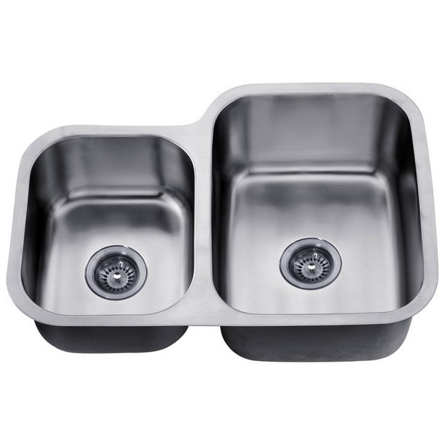 DAWN ASU110L 30 INCH UNDERMOUNT DOUBLE BOWL SINK - SMALL BOWL ON LEFT