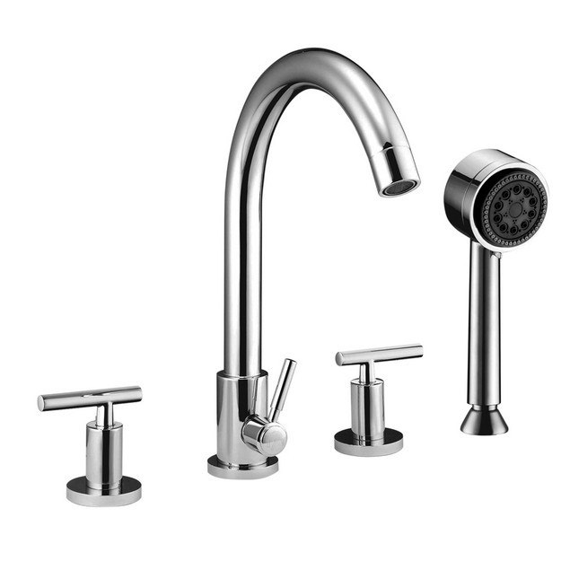 DAWN D16 2503C TUB FILLER WITH PERSONAL HANDSHOWER AND LEVER HANDLES IN CHROME