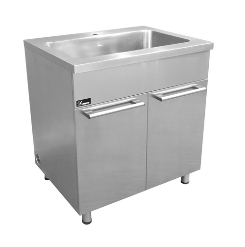 DAWN SSC3336 STAINLESS STEEL SINK BASE CABINET WITH BUILT-IN GARBAGE CAN AND CUTTING BOARD WITH RACK