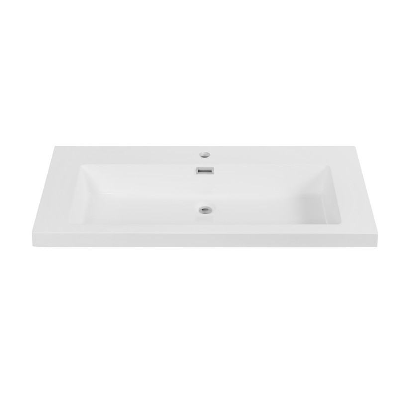 STREAMLINE K-0886-40 39 3/8 INCH SOLID SURFACE RESIN VANITY TOP - GLOSSY WHITE