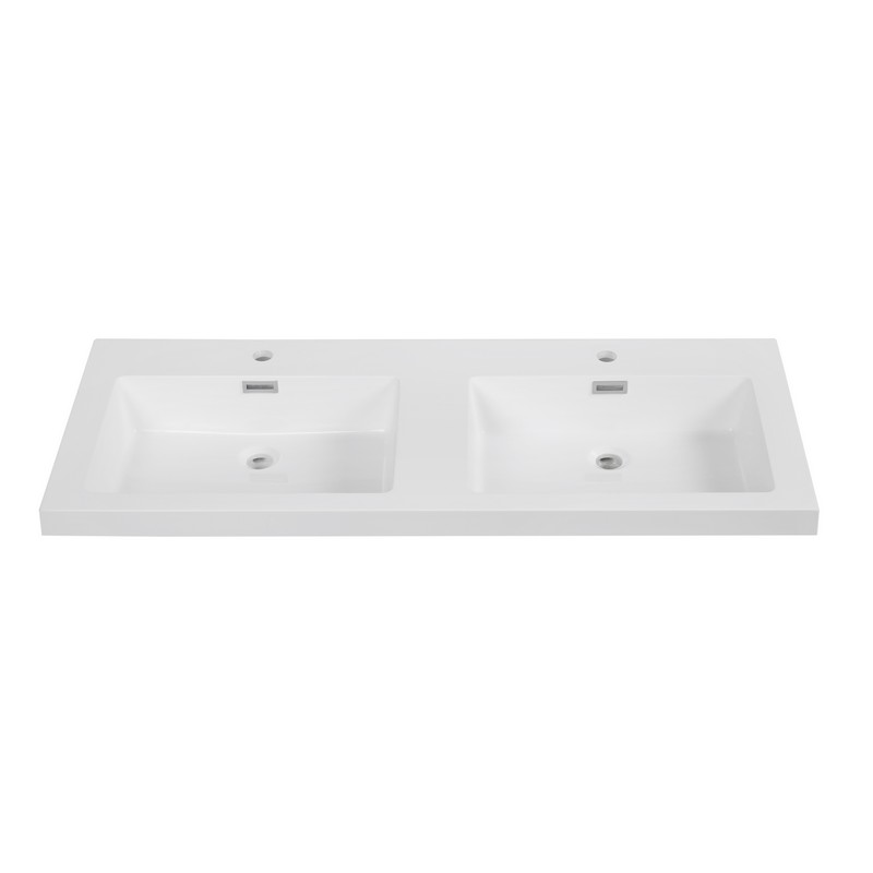 STREAMLINE K-0886-48 47 1/4 INCH SOLID SURFACE RESIN VANITY TOP - GLOSSY WHITE