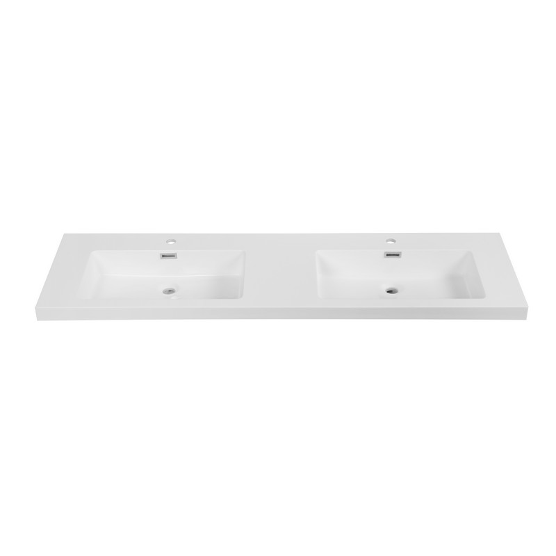 STREAMLINE K-0886-63 63 INCH SOLID SURFACE RESIN VANITY TOP - GLOSSY WHITE