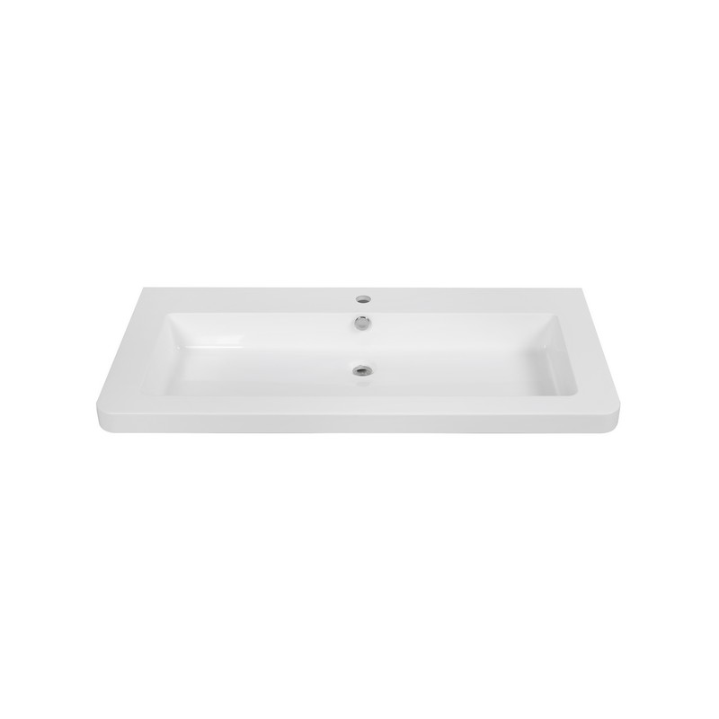 STREAMLINE K-0990-42 41 1/4 INCH SOLID SURFACE RESIN VANITY TOP - GLOSSY WHITE