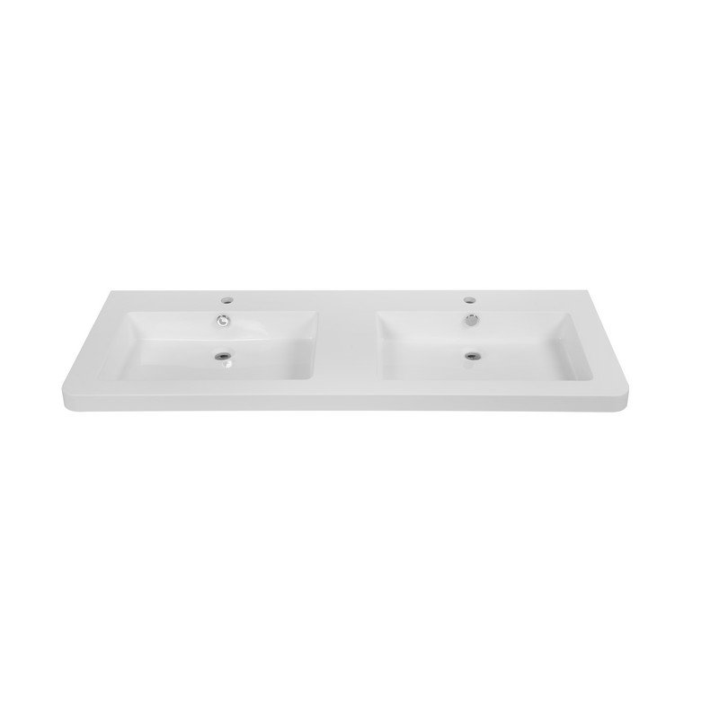STREAMLINE K-0990-55 55 1/8 INCH SOLID SURFACE RESIN VANITY TOP - GLOSSY WHITE