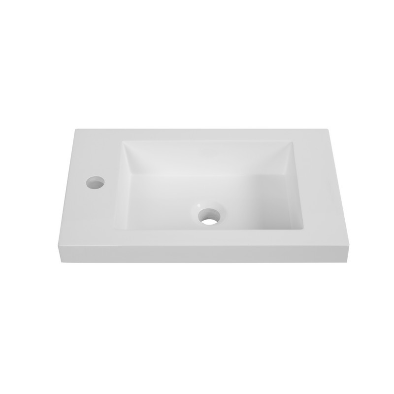 STREAMLINE K-1116-21 20 7/8 INCH SOLID SURFACE RESIN VANITY TOP - GLOSSY WHITE