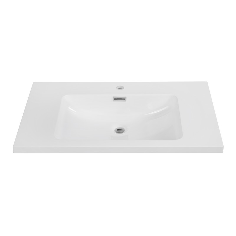 STREAMLINE K-1203-32 31 1/2 INCH SOLID SURFACE RESIN VANITY TOP - GLOSSY WHITE