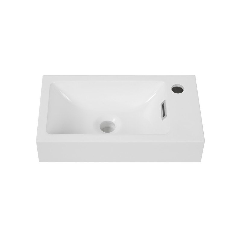 STREAMLINE K-1207-18R 17 3/4 INCH SOLID SURFACE RESIN VANITY TOP - GLOSSY WHITE