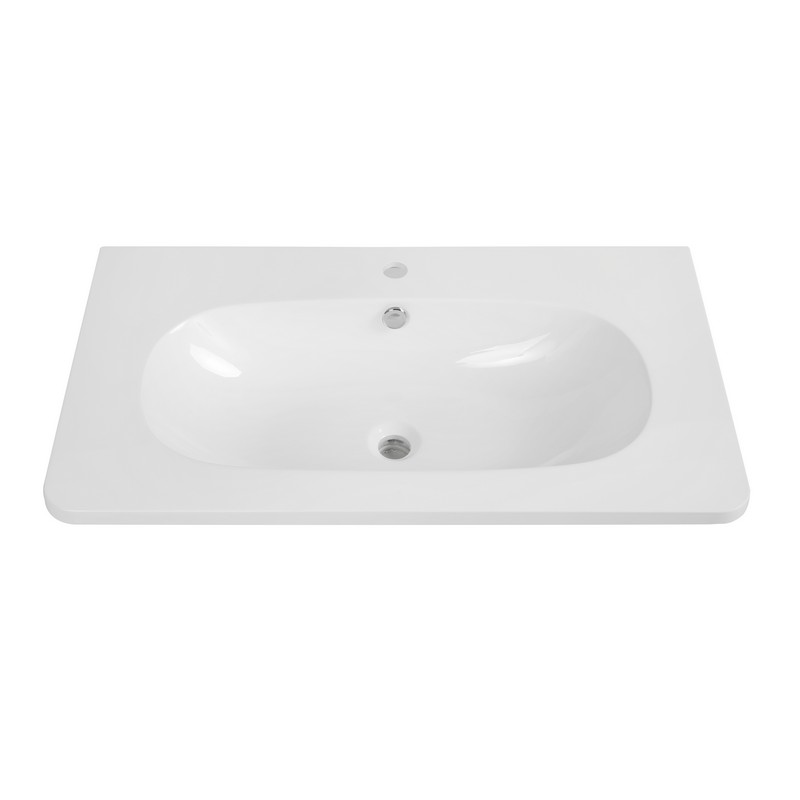 STREAMLINE K-1210-34 33 1/2 INCH SOLID SURFACE RESIN VANITY TOP - GLOSSY WHITE