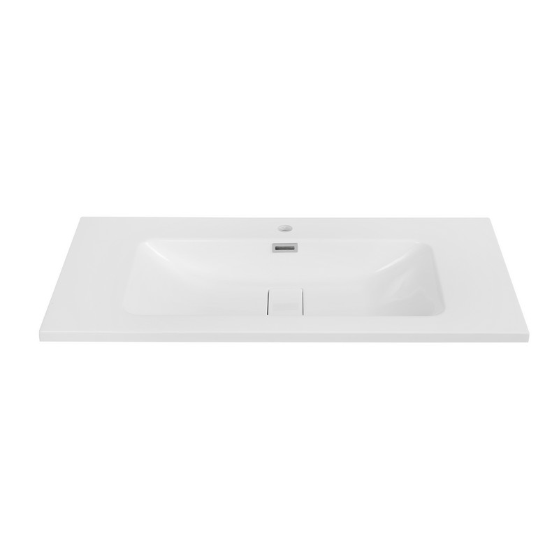 STREAMLINE K-1409-40 39 3/8 INCH SOLID SURFACE RESIN VANITY TOP - GLOSSY WHITE