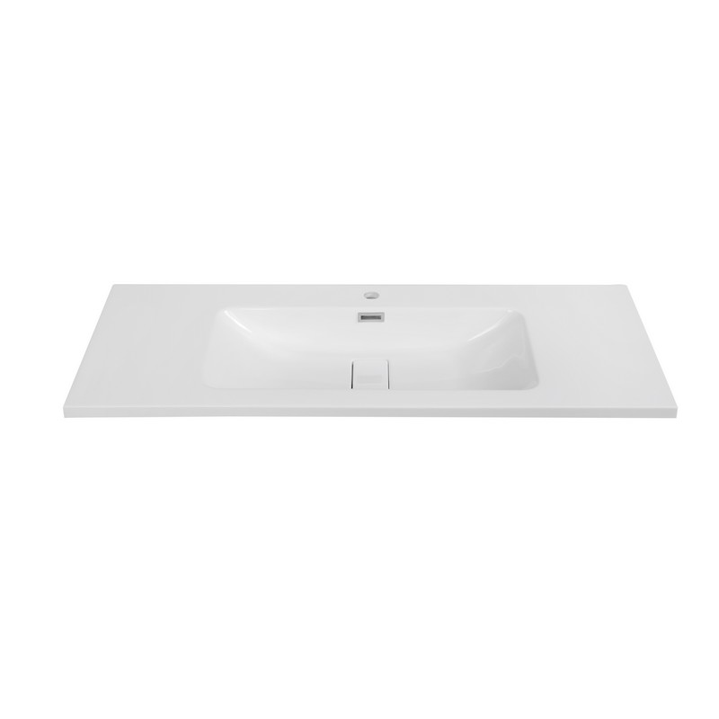 STREAMLINE K-1409-48 47 1/4 INCH SOLID SURFACE RESIN VANITY TOP - GLOSSY WHITE