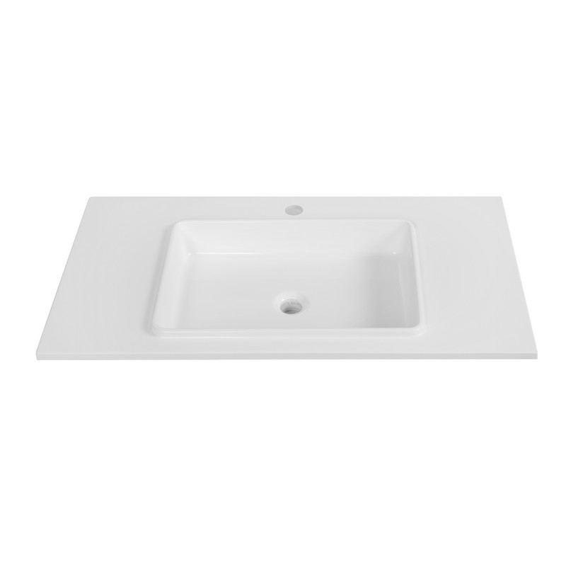 STREAMLINE K-1500-35 35 3/8 INCH SOLID SURFACE RESIN VANITY TOP - GLOSSY WHITE