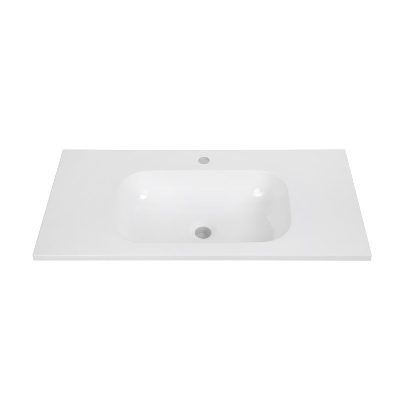 STREAMLINE K-1601-35 35 3/8 INCH SOLID SURFACE RESIN VANITY TOP - GLOSSY WHITE