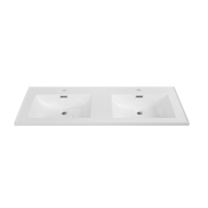STREAMLINE K-1610-48 47 1/4 INCH SOLID SURFACE RESIN VANITY TOP - GLOSSY WHITE