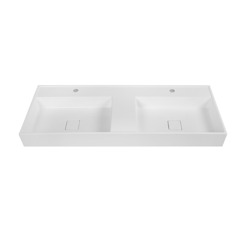 STREAMLINE K-1701-48 47 1/4 INCH SOLID SURFACE RESIN VANITY TOP - GLOSSY WHITE