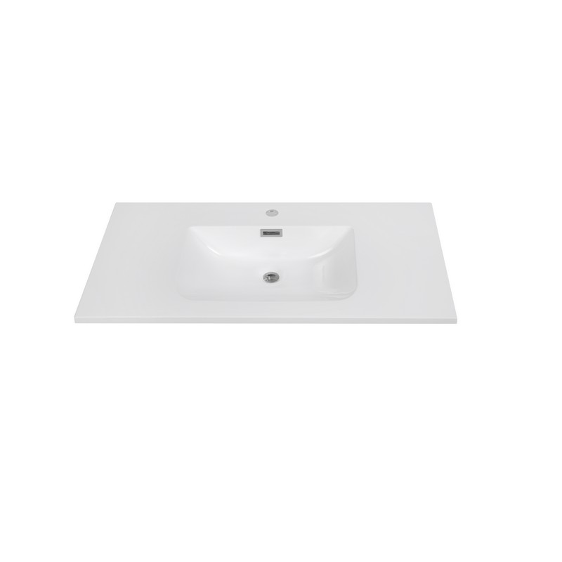 STREAMLINE K-1706-35 35 3/8 INCH SOLID SURFACE RESIN VANITY TOP - GLOSSY WHITE