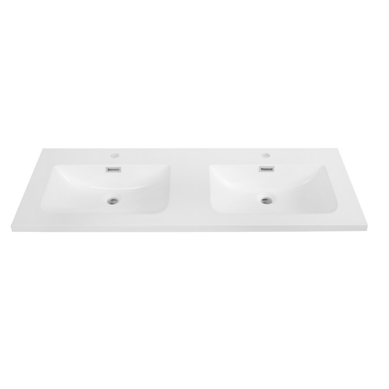 STREAMLINE K-1706-48 47 1/4 INCH SOLID SURFACE RESIN VANITY TOP - GLOSSY WHITE