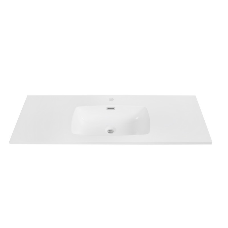 STREAMLINE K-1708-48 47 1/4 INCH SOLID SURFACE RESIN VANITY TOP - GLOSSY WHITE