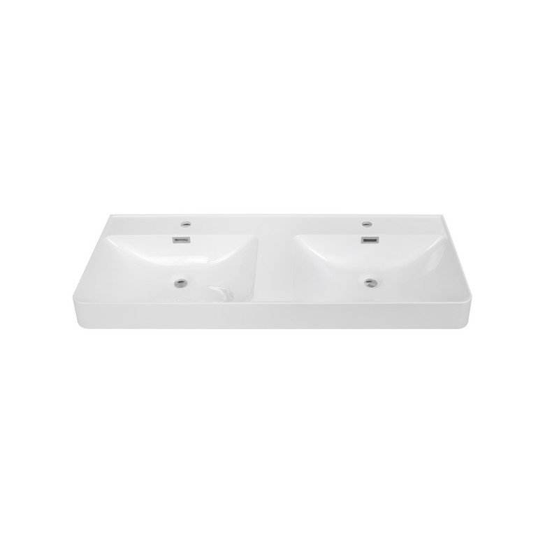 STREAMLINE K-1711-48 47 1/4 INCH SOLID SURFACE RESIN VANITY TOP - GLOSSY WHITE